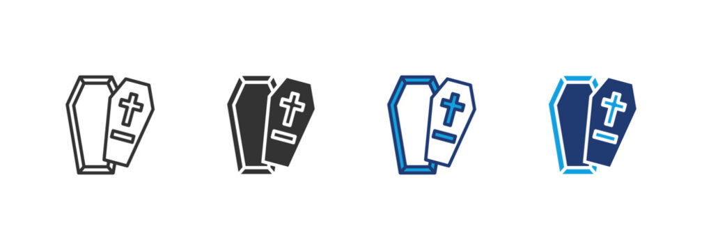 coffin Icon Set Multiple Style Collection