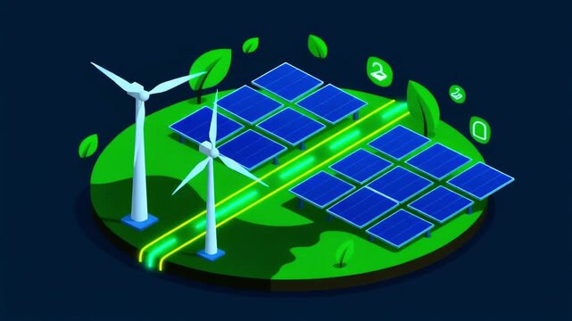 Isometric Renewable Energy Smart Grid Concept