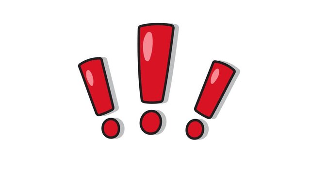 Exclamation mark icon animation danger angry mad expression cartoon