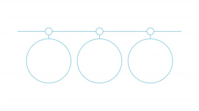 Medical lab blue round animated infographic template. Pharmaceutical research conduction 3 step process motion graphic. Empty placeholder animation. Blank diagram layout loop with options