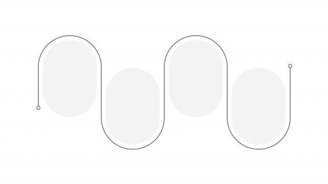 Industrial progress grey wavy animated infographic template. Manufacturing automation 4 step process motion graphic. Empty placeholder animation. Blank diagram layout loop with options