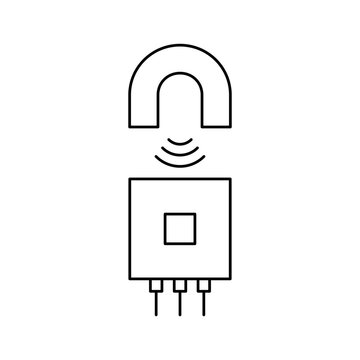 Magnetic sensor icon showing electronic component detection editable stroke