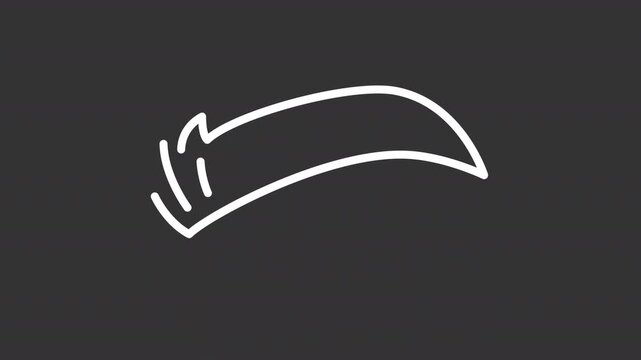 Animated eyebrow enhancement trends white line icon. Body part outline animation. Facial care for wellness. Beauty grooming and microblading. Dark mode linear motion graphic loop