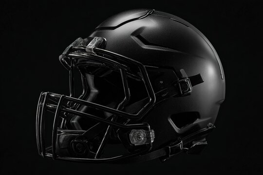 minimalistic black-on-black football helmet art