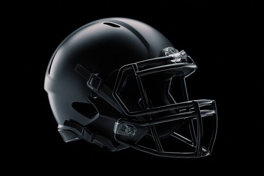 minimalistic black-on-black football helmet art