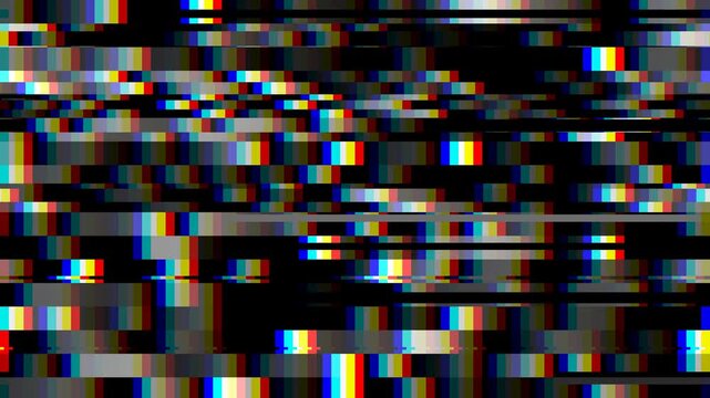 Digital block glitch transition, datamosh pixels on black