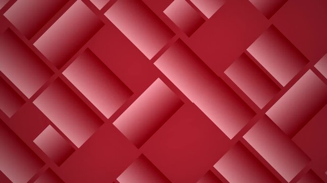 Red geometric diagonal rectangles motion background, abstract seamless gradient pattern loop, modern seamless diagonal pattern animation, digital technology and business animation overlay.4k video