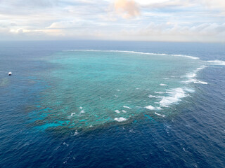Diving Boat Anchored om the Coral Sea, Norman Reef, The Great Barrier Reef , Australia © Beautiful World