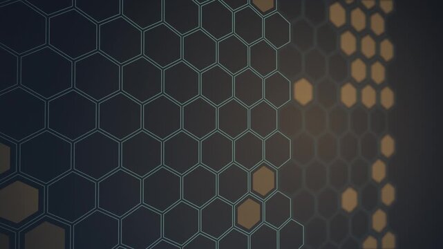 A repeating geometric pattern featuring interlocking hexagons in shades of dark gray brown and beige tones, creating a sophisticated abstract background surface