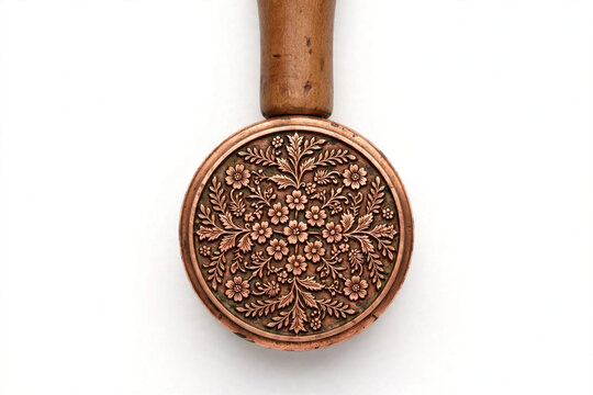 Copper Batik Stamp Cap Isolated on White