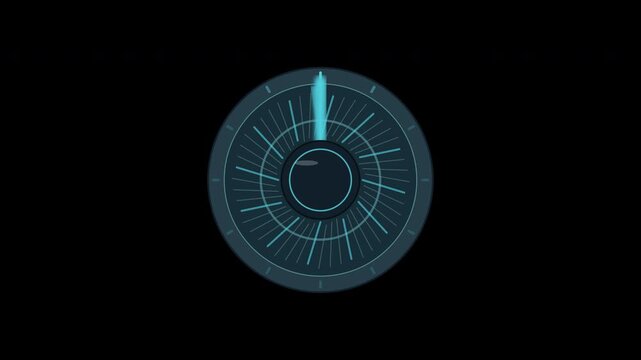 Biometric iris scanner with rotating optical scan on transparent background