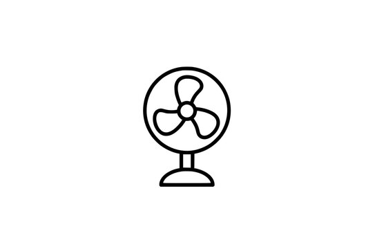 Electric fan outline icon vector for appliance design