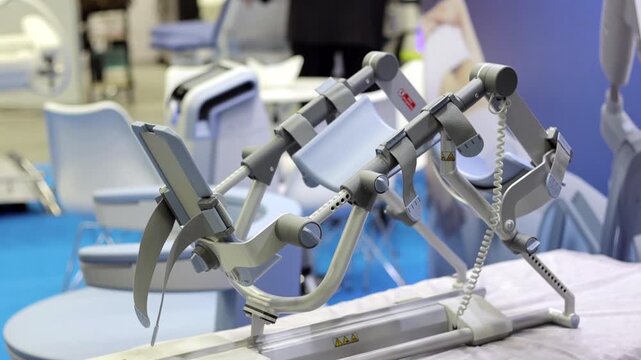 Electric ankle joint rehabilitation trainer in a clinic, designed to improve ankle mobility, restore joint function, and support physical therapy after injury or surgery.