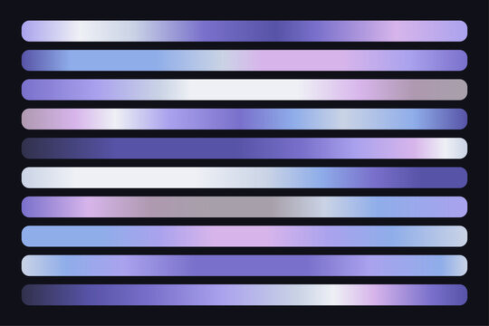 Lavender pearl gradient strips vector set of ten rounded accents