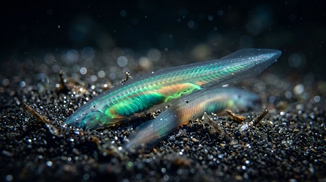 macro photo of lancelets 