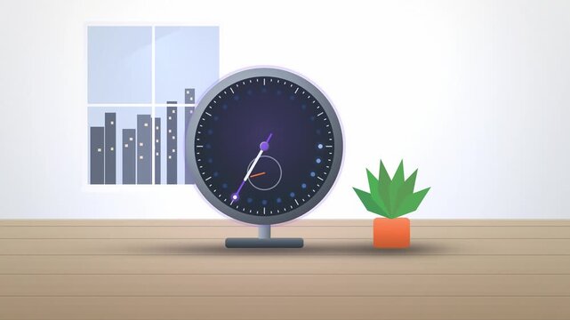 White precision atomic clock with ticking hand