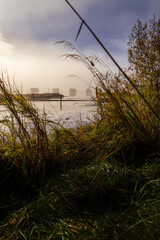 Fototapeta premium boat house in fog