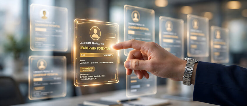 Digital recruitment selection with candidate profile interface
