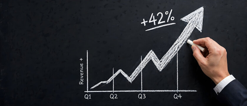 Business growth concept with increasing revenue chart
