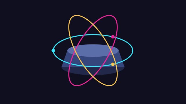 Quantum atomic structure scientific model animation