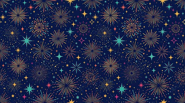 A vibrant and dazzling display of fireworks illuminates the night sky during the festive diwali celebration