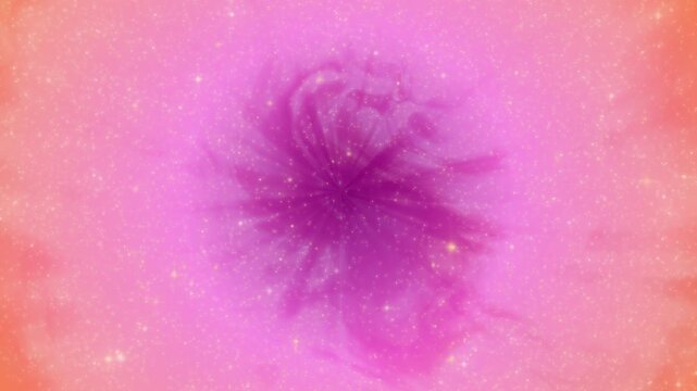 Seamless loop 4K space background with glowing rays and pink nebula remnants amidst twinkling stardust. Perfect for magical, cosmic, and fantasy projects