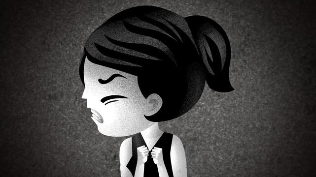 angry woman with an inflating balloon shaped head representing rage and mounting emotional pressure