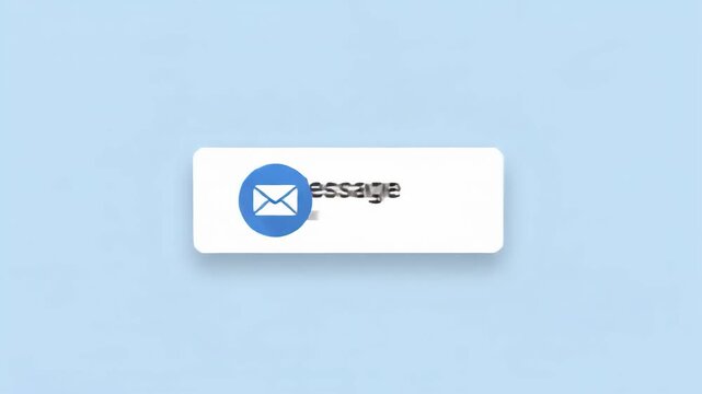digital new message notification popup appears on clean solid light blue screen background signaling an incoming electronic mail alert for the user to interact with