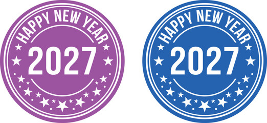 Vibrant and colorful new year 2027 seals a celebration of upcoming festivities and joyful greetings © IMRAN