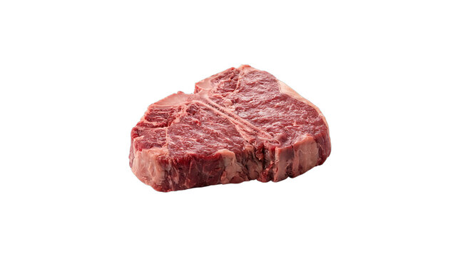 Raw tbone steak isolated on transparent background