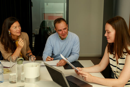 Couple at layer Office