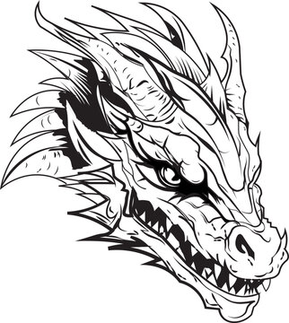 vector illustration of a Dragon face
