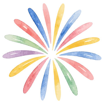 Watercolor illustration of fireworks