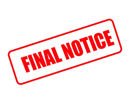 Red Final Notice Stamp Isolated on Transparent Background