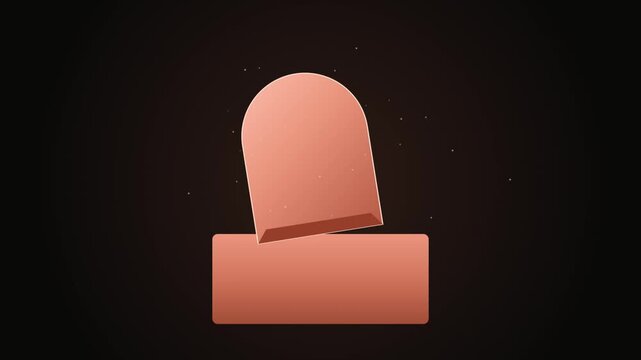 Abstract Minimalist Peach Architectural Arch Balancing Motion Loop ...