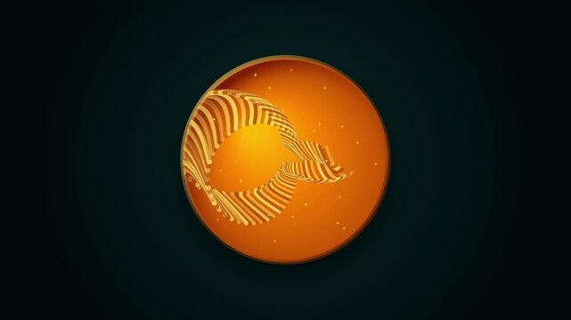 Abstract Textured Amber Impasto Disc Kinetic Loop Seamless Loop wit...
