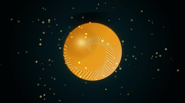 Abstract Golden Impasto Disc Orbit Seamless Loop with 