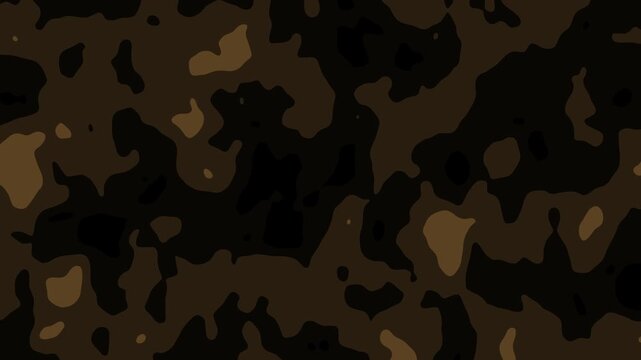 Abstract brown and black camouflage texture morphing smoothly across the surface