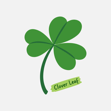 Vibrant Green Three-Leaf Clover Foliage Design Element