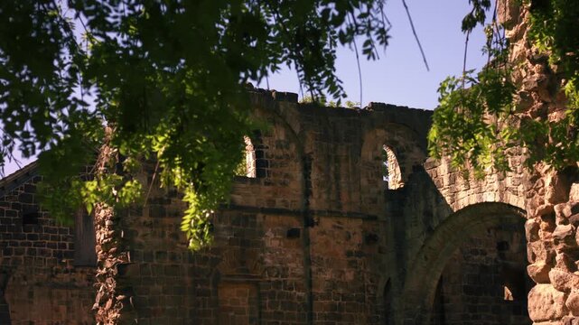 Kirkstall Abbey Church ruins in Leeds Yorkshire
