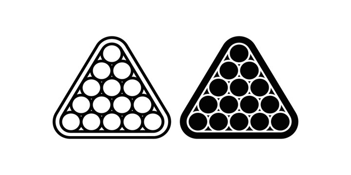 Rack of billiard balls icon for games and recreation.