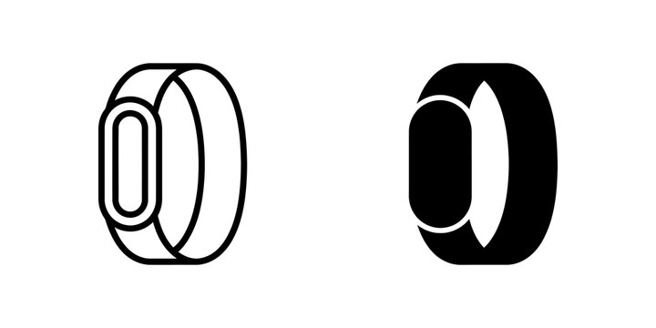 Fitness tracker bracelet icon for wearable technology and health monitoring.