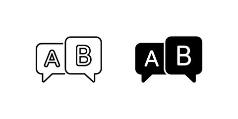 Chat speech bubble icons with letters A and B. © huzaifa