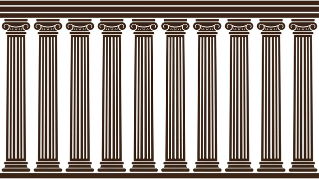 Classical ionic column border vector illustration for architectural