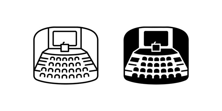 Auditorium seating arrangement icons demonstrating cinema rows.