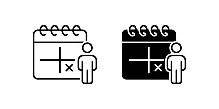Calendar and person icons representing planning and appointments.