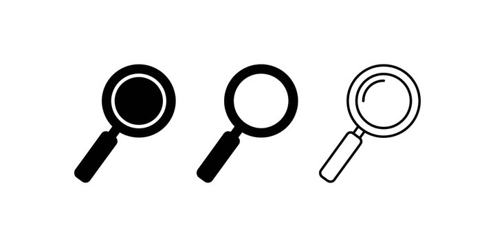 Magnifying glass icons search and investigate.
