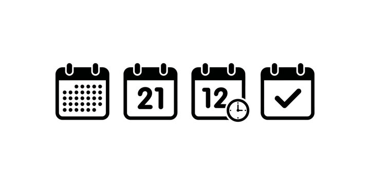 Calendar icons showing dates and time for planning.
