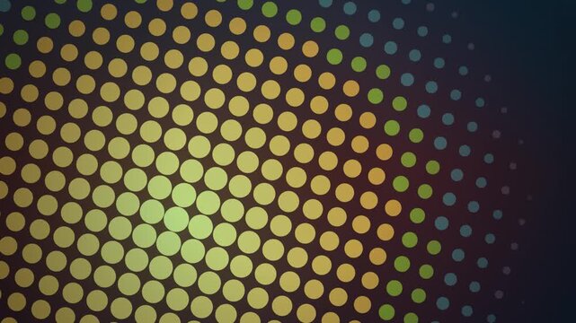 Looping animation of colorful circles arranged in a gradient grid pattern