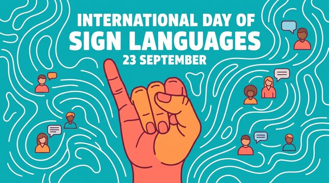Hand sign language illustration for international day